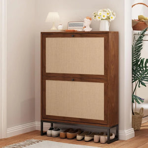 2 Tier Flip Shoe Cabinet