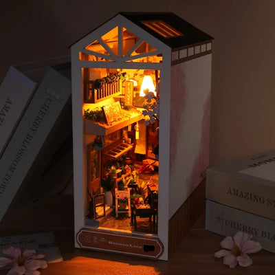 DIY Flower Shop Inside a Bookshelf