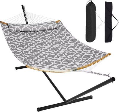 Large Free Standing Double Hammock with Stand for 2 People